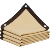 Vela de sombra perforada color trigo, resistente al calor y con protección UV, para jardín exterior, 3 x 5 m