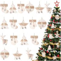 Juego de 6 o 12 adornos colgantes de madera de estilo pastoral nórdico para decoración del hogar, ideal para cafeterías, fiestas navideñas.