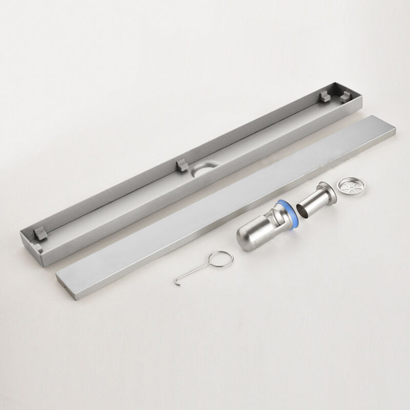 Caniveau De Douche Acier Inox 60cm Siphonné Avec Anti-Odeur Et Filtre Cheveux Hauteur Réglable 90 à 150 Mm