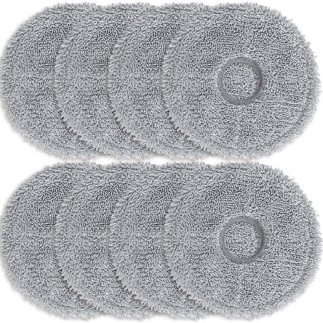 Lot de 8 lingettes microfibres gris foncé pour aspirateurs robots Dreame L10s Ultra / L10 Ultra / L20 Ultra / L10s Pro Ultra Heat / X40 Ultra Complete et Xiaomi X10+ / X20+. Accessoires de rechange. (1/5)