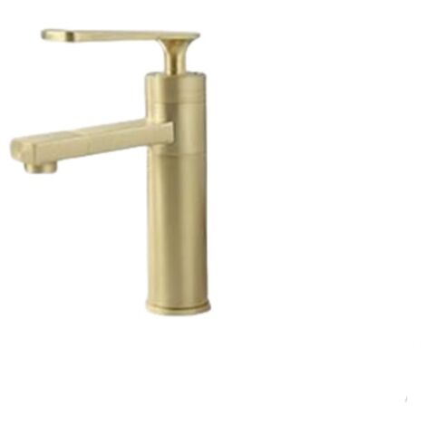 Robinet de lavabo de salle de bain en laiton brossé or mitigeur évier robinet mitigeur d'eau froide et chaude robinet (1/5)