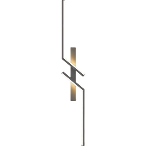 Applique Murale Intérieure LED, 80 cm 12W Lampe Murale Moderne en Acrylique à Lumière Chaude 3000K, Noir (1/4)