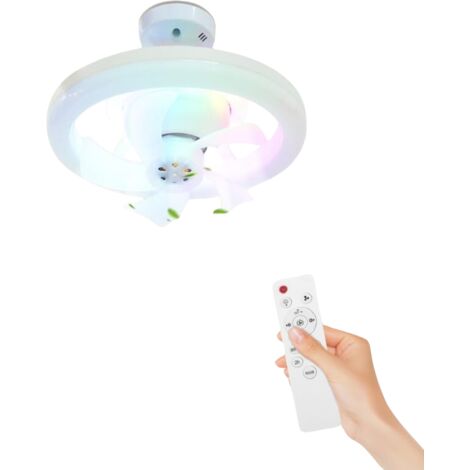 RGB Ventilateur Silencieux Plafond Wifi, Ventilateur Plafond Avec
