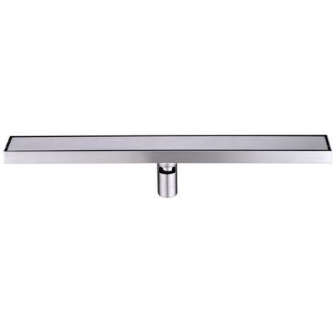 Caniveau Douche 60 cm, Panneau 2 en 1, avec Siphon et Filtre pour Salle de Bain Rectangulaire