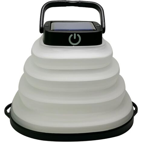 Lanterne de Camping à LED, Lampe de Camping Pliable Rechargeable par USB et éclairage extérieur à énergie Solaire pour Le Camping, la randonnée, la randonnée(Black) (1/5)