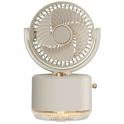 Ventilateur portable avec humidificateur 300 ml et lumière d'ambiance - Réglage à 3 vitesses, batterie au lithium 1800 mAh