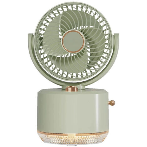 Ventilateur portable avec humidificateur 300 ml et lumière d'ambiance - Réglage à 3 vitesses, batterie au lithium 1800 mAh