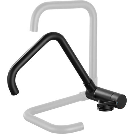 Mitigeur Cuisine Rabattable Pivotant à 360°, Robinet Cuisine avec Poignée Pliable Contre Fenêtre, Robinet Mitigeur Evier Acier Inox 304 à Eau Chaude et Froide pour Cuisine,Noir