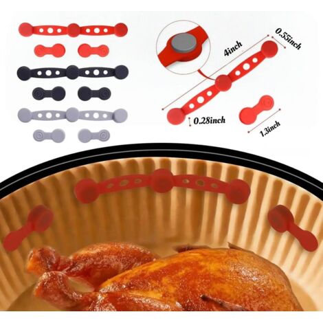 4 Ensembles D'aimants Pour Friteuse à Air - Pour Maintenir Le Papier Sulfurisé En Place (noir)