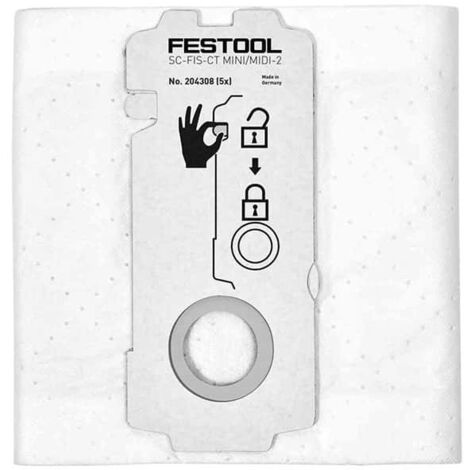 Festool – Sac filtre SELFCLEAN SC-FIS-CT pour aspirateurs CT MINI/MIDI – 5 sacs de 15L – Compatible avec modèles 2019 et plus - MIDI-2