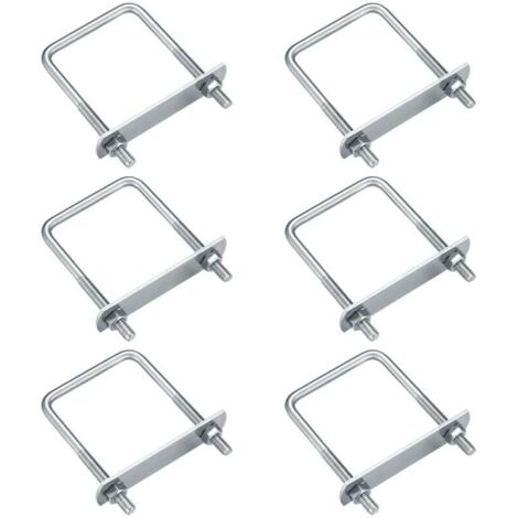 Ahlsen – Boulons en U M6 – Acier inoxydable 80x50mm – Lot de 6 pièces – Résistants à la corrosion pour fixation tuyaux et tôles
