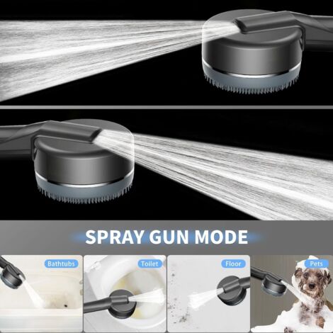 Pommeau Douche Haute Pression Noire, Pommeau Douche Anti Calcaire Avec Tuyau 15m Tete De Douche A Main Grande Avec 3 Modes De Jet Haute Pression Douche Amovible Avec Flexible Et Support 91927491