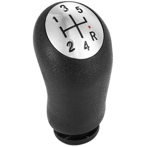 Pommeau de levier de vitesse manuel 5 vitesses – Compatible Renault Clio 2/3, Modus, Logan – Design ergonomique en PVC et chrome mat – Shop-Story