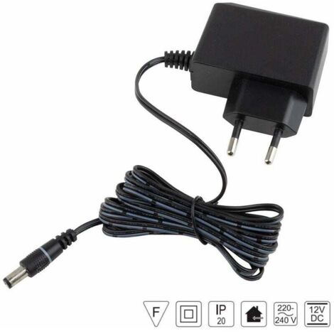 Transformateur pour bandes LED 12V 6W IP20 sur secteur Prise Adaptateur Alimentation Ruban Luminaire Lumière Eclairage Maison Salon Chambre Bureau