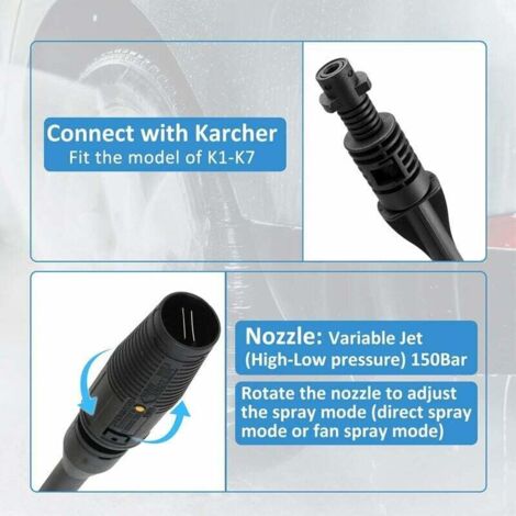 OHAYORI Lance Dirt Blaster Double Fonction Pour Karcher K2 à K7 - 2 Buses De Rechange - Nettoyeur Haute Pression