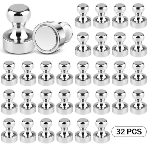 32 Pièces Aimants Puissants, Aimant Frigo, Aimant Neodyme, Magnet Frigo, Aimants Tableau Magnétique, Petit Aimant Puissant