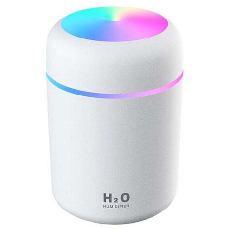 Humidificateur d’air portable USB, mini diffuseur ultrasonique avec 2 modes de brume, arrêt automatique, veilleuse LED colorée pour maison, bureau, voiture (1/4)