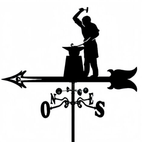 Girouette en métal forgeron, support pour girouette d'extérieur, décoration artisanale, ferme, jardin, belvédère
