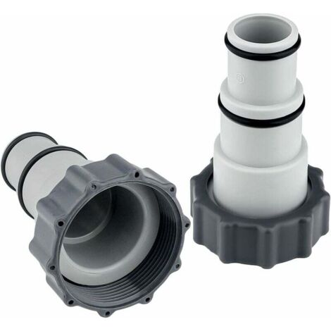 Adaptateur de Tuyau Piscine,2 pièces Adaptateur de Tuyau Adaptateur de Piscine A pour Piscine 32-38 mm pour Pompes Accessoires de Piscine avec Filetage, Bague d'étanchéité (1/4)