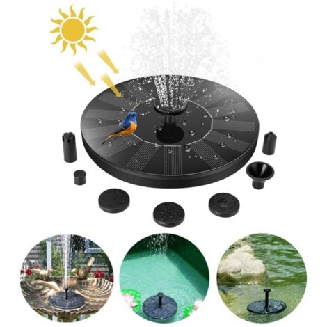 Fontaine solaire flottante d'extérieur, pompe autonome pour bain d'oiseaux de 1,4 W pour jardin et terrasse, kit de panneau solaire pour pompe à eau