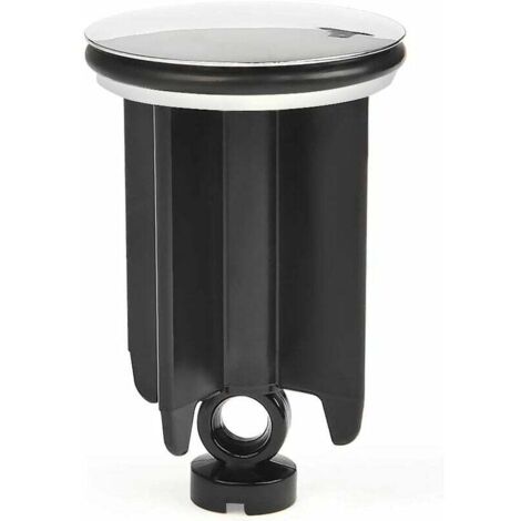 Bonde de lavabo universelle Ø40mm en alliage d’aluminium noir, hauteur réglable pour évier salle de bain, bouchon durable et pratique