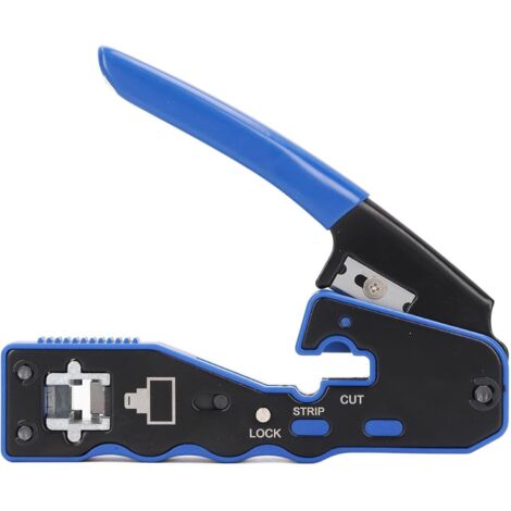 Pince à Sertir pour Connecteurs RJ45 RJ11 RJ12, Outil de Sertissage Réseau Multifonction avec Coupe-Fil et Dénudeur de Câbles