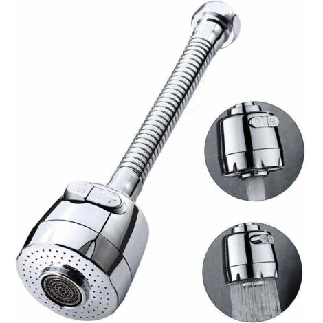 Aérateur de Robinet Pivotant 360° – Tête de Robinet Cuisine/Bain 2 Modes, Économie d’Eau et Pulvérisateur Facile à Installer