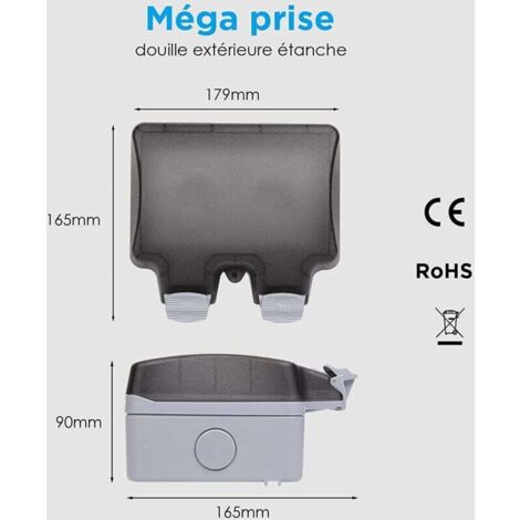 Ip66 Prise Exterieure Etanche Avec Interrupteur Et Témoin Lumineux