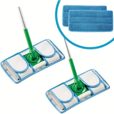 Lot de 4 recharges de tampons de nettoyage en microfibre ultra absorbants, lavables et réutilisables, pour un nettoyage humide et sec, durables et non pelucheux. (1/5)