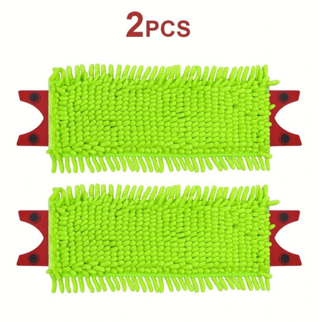 Lot de 2 tampons de rechange en chenille épaisse compatibles avec le balai Velida Ultramat 2. Lavable en profondeur et réutilisable. (1/5)