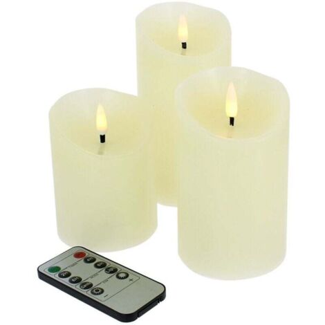 Bougies LED, Bougie Led Vacillante Avec Vacillement Des Flammes Très Réaliste, Lot De 3 (10cm, 12.5cm, 15cm), Halloween Decoration, Aesthetic Room Decor