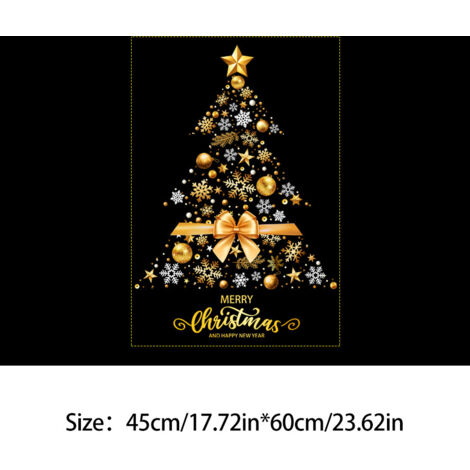 Autocollant Mural de Noël 45x60 cm – Stickers Électrostatiques Sapin et Motif Festif, Décoration Murale et Fenêtre pour Maison et Chambre d’Enfant