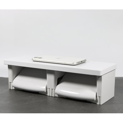 Porte-Rouleaux de Papier Toilette, Porte-Rouleaux de Papier Toilette Avec Étagère de Rangement En Abs, Porte-Rouleaux de Papier Toilette En Abs, Porte-Rouleaux de Papier Toilette Mural - Double