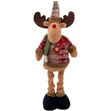 Poupées télescopiques de Noël, décorations de vitrine, poupées debout en forme de cerf de Noël, décorations de vacances