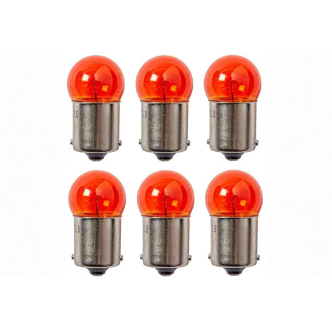 6 ampoules de clignotant 12 V 10 W, ampoules halogènes pour moto, ampoules de feu arrière pour scooter électrique, ampoules de clignotant orange (1/3)