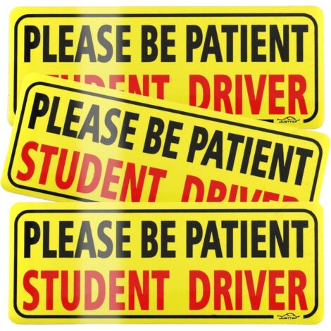 3pcs Student Driver Magnet for Car, Please Be Patient Student Driver, New Drivers Sticker Safety Warning, Magnetic Reflective Rookie Driver Bumper Sticker (1/5)