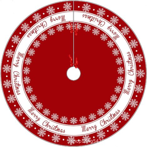 Jupe de sapin de Noël 90 cm - Tapis ou tapis de pique-nique avec motif flocon de neige et éléments classiques, adapté à la décoration du sapin de Noël et aux fêtes de Noël