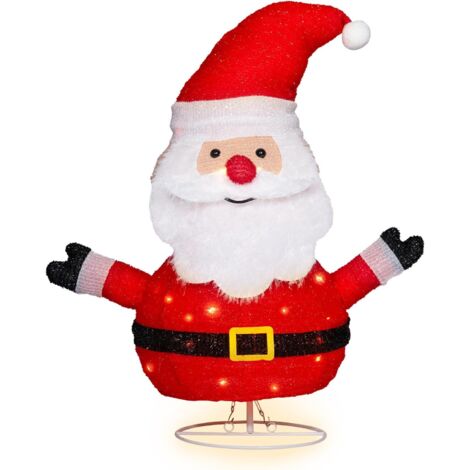 Lumière de Noël LED Père Noël, différentes couleurs, 70 cm de haut, décoration extérieure pliable adaptée à l'intérieur et à l'extérieur de la maison, cour, jardin, pelouse (1/5)