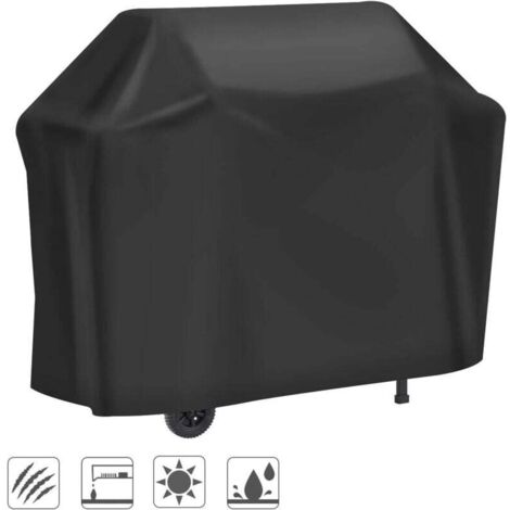 Housse Barbecue, Housse Bâche Résistante de 210D Oxford Protection BBQ Couverture de Grill Anti-UV/Anti-l'eau/Anti-l'Humidité (145 61 117cm)