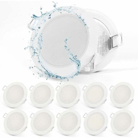 Spot encastrable mur et plafond Spot LED Encastrable Extra Plat 220V, 10x 5W Plafonnier Encastré 400LM 4000K Blanc Neutre, Spot Encastré Ultra-mince 35MM, Trou 68-80mm Pour Salon Chambre Salle de Bai (1/4)