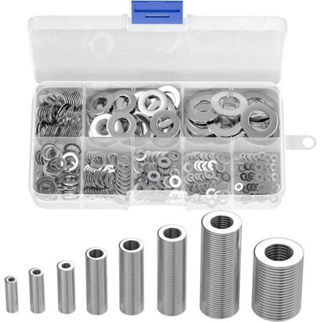 360 pcs en acier inoxydable plat et Rondelles assortiment de lave-mains (M2 M2.5 M3 M4 M5 M6 M8 M10) (1/5)