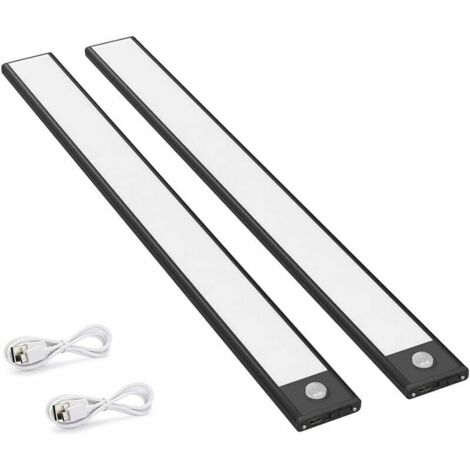 Eclairage d'appoint, éclairage à piles , Lot de 2 lampes d'armoire à détecteur de mouvement à LED, 150LM, lampes de cuisine avec batterie rechargeable, éclairage USB, auto/marche/arrêt (1/5)
