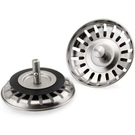Bouchon de filtre d'évier de cuisine en acier inoxydable couvercle de vidange de 78 mm Bouchon de filtre à ordures de cuisine amélioré 1 bouchon de filtre en acier pour salle de bain