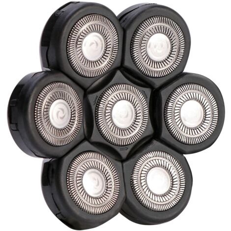 Tête De Rasoir , 7 têtes de rasoir électrique, lame flottante lavable de rechange pour homme (noir)