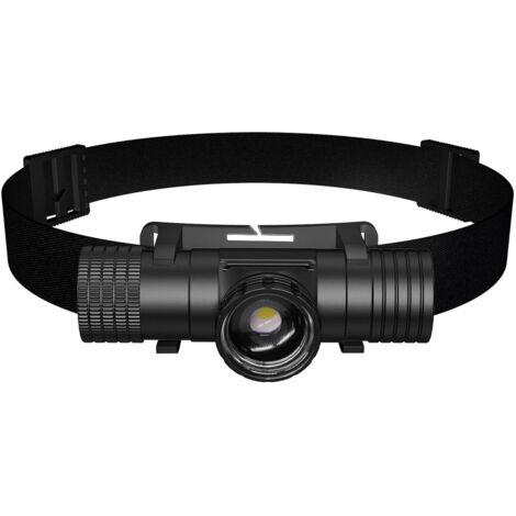 Lampe de poche à induction 1000 lumens Mise au point tournante Lampe frontale d'extérieur haute performance Convient pour la pêche, la chasse, l'alpinisme, le camping, la randonnée, la course