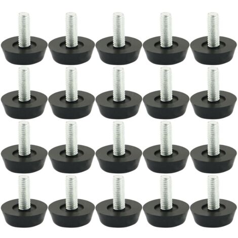 20pcs Pieds de Nivellement Meuble Réglable Pied Réglable Patinn Meuble Jambe Pied de Table Chaise Base Protection Plancher Vis Glisse Métrique M6-1.0