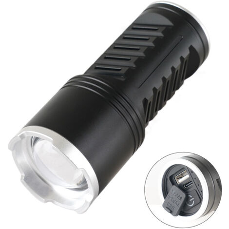 Lampe Torche LED Ultra Puissante 1000000 lumens, Batterie Rechargeable Haute Capacité Intégrée De 10800mAh, Zoom, Indice Détanchéité IPX7,Chien, Idéale Pour le Camping, la Randonnée [Classe énergétiqu