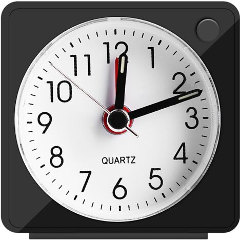 Réveil Analogique Silencieux, Petite Réveil De Voyage Silencieux avec Snooze et Lumière, Réveils Analogiques à Quartz pour Chambre à Coucher Bureau Voyage