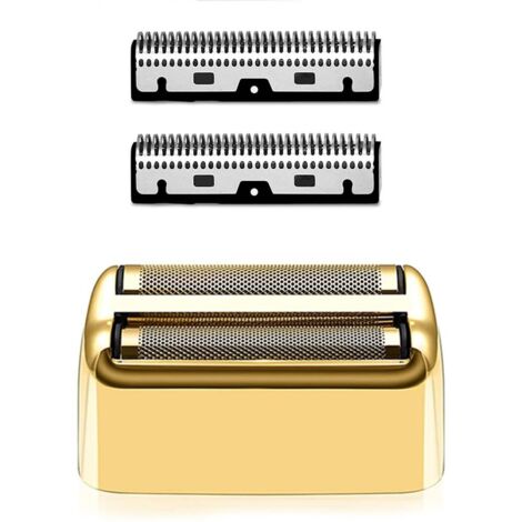 Tête de Rasoir électrique pièces, Rasoir Film et cutter de rechange Compatible avec le Rasoir pour BaBylissPro Barberology FX Metal Foil Shaver, FXFS1/FXFS2 Rasoir Shaver (doré)