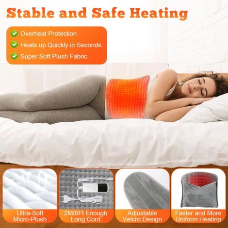 Oramuon Ceinture Lombaire Massante Chauffante – 3 Modes Vibration, 6 Niveaux Chaleur, Batterie 5000 MAh, Sans Fil, Soulage Douleurs Dos